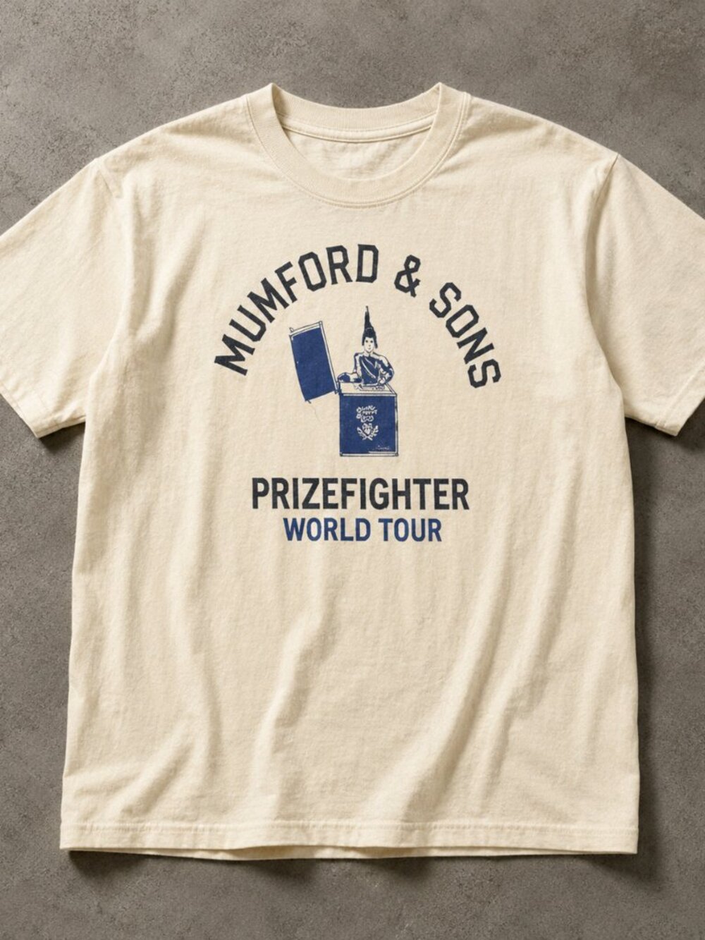 Mumford And Sons Prizefighter World Tour Cream Graphic T-Shirt